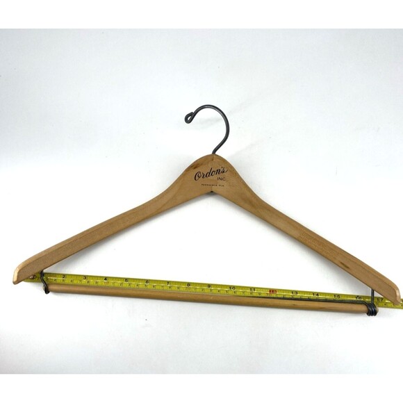 3 Ct VTG WISHBONE Wishbone-Shaped Wood Coat Suit Hangers Locking Pants Bar - Picture 10 of 13
